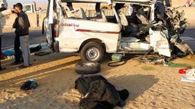 مصرع 2 أثر تصادم بالطريق الصحراوي فى الصف