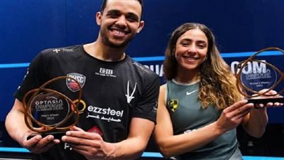 تتويج مصطفي عسل وهانيا الحمامي بجائزة أفضل لاعبين فى شهر مارس