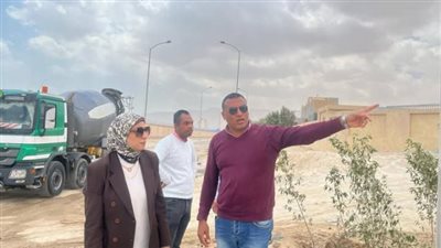 متابعةالنظافة وتطوير الطرق بالحى الصناعى بالسويس الجديدة