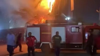 السيطرة على حريق بمخزن مشروبات غازية في قليوب دون إصابات