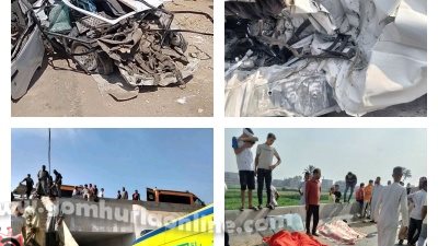 كارثة على الإقليمي بالمنوفية.. وفاة 14 في تصادم تريلا وميكروباص