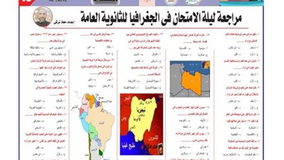 42 سؤالا في الجغرافيا لـ الثانوية العامة 2025