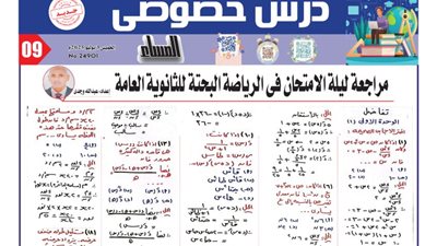 20 سؤالا بالاجابات في التفاضل لـ الثانوية العامة 2025