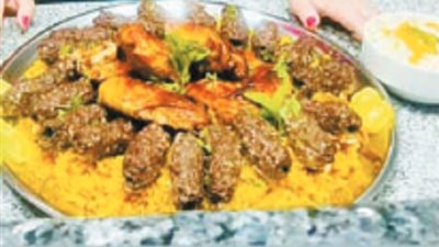 الكفتة المشوية مع الأرز المبهر بالمكسرات