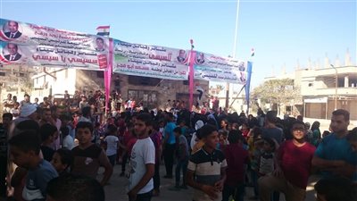 اهالي الشيخ زويد يتجمعون في مظاهرات بسيناء تأييدا للرئيس ويتبرأون من مسعد ابو فجر
