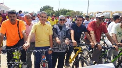 جامعة القناة تبدأ احتفالات أكتوبر بمسيرة دراجات وماراثون للجري ..صور