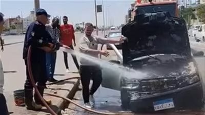 إصابة 5 فى حريق سيارة ملاكى بمحور الضبعة