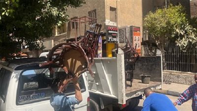 محافظة الجيزة تزيل إشغالات شارع سليم المتفرع من فيصل الرئيسي