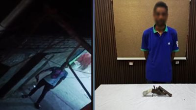 ضبط شخص هدد أحد أقاربه بسلاح ناري في شبرا الخيمة بعد تداول مقطع فيديو