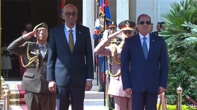 الرئيس السيسى يستقبل نظيره السنغافورى بقصر الاتحادية