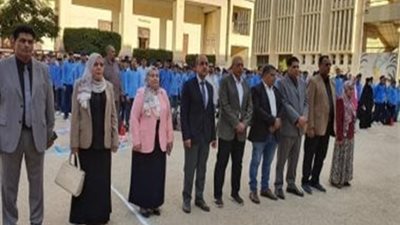 مدير تعليم المنوفية يشهد طابور الصباح بمدرسة المساعي المشكورة
