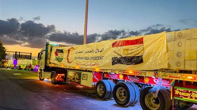 الهلال الأحمر المصري يُطلق قافلة «زاد العزة» الـ41 حاملة 2500 طن مساعدات لغزة