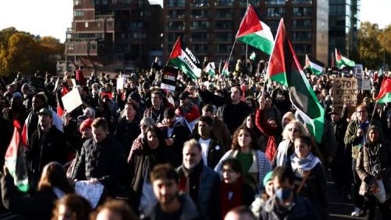 مظاهرة مؤيدة لفلسطين