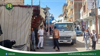 رفع الإشغالات من شوارع حي ثان الإسماعيلية ..صور