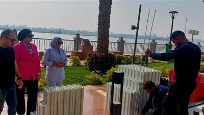 بدءتجهيز ممشى بني سويف استعدادًا لمهرجان النباتات الطبية والعطرية