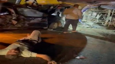 مصرع إصابة 42 فى تصادم مروع فى مدينة بدر.. بالصور