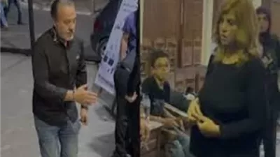 إيهاب فهمي ووفاء مكي فى عزاء شقيق فريدة سيف النصر