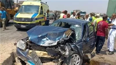 مصرع موظف بأحد البنوك فى تصادم سيارتين بالمنوفية