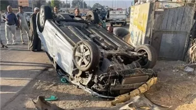 إصابة 6 أثر انقلاب سيارتين ملاكى على طريق طنطا كفر الشيخ الدولي