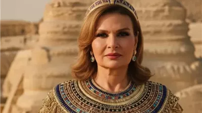 يسرا تشارك فى تريند الزي الفرعوني قبل افتتاح المتحف المصري الكبير