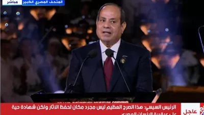 الرئيس السيسي: الإنجاز الكبير في المتحف المصري جاء نتيجة تعاون دولي واسع