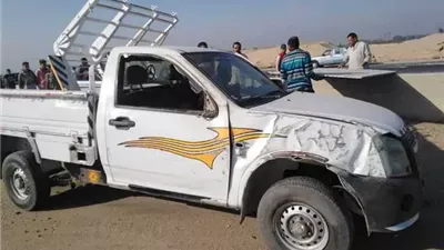 إصابة 5 اشخاص إثر تصادم دراجة نارية بسيارة ربع نقل بالخانكة