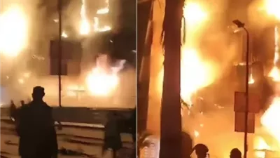 ماس كهربائى وراء حريق مول حي الكرامة بمدينة العبور