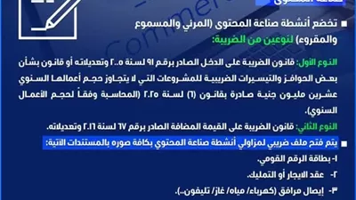 مصلحة الضرائب تصدر ضوابط لصناعة المحتوى