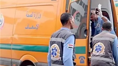 اصابة 15شخص في حادث انقلاب سيارة ميكروباص بالطريق الصحراوي الغربى
