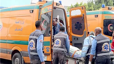 اصابة 15شخص في حادث انقلاب سيارة ميكروباص بالطريق الصحراوي الغربي