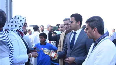 نائب محافظ مطروح يتفقد قافلة “مطروح الخير” بقرية علوش