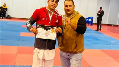 حاتم جمال ابن بني سويف ثاني الجمهورية في بطولة الكاراتيه
