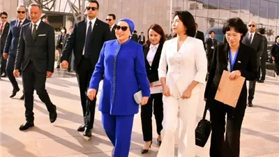 انتصار السيسى تعبر عن ترحيبها بقرينة رئيس كوريا