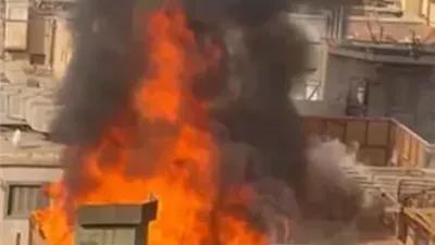اندلاع حريق داخل مبنى استديو مصر بالمريوطية.. صور