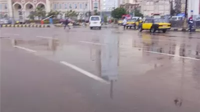 امطار غزيرة على الاسكندرية وانخفاض فى درجات الحرارة