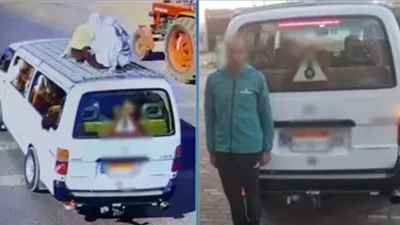 القبض على سائق لقيامه بتحميل طالبات المدارس أعلى سطح السيارة