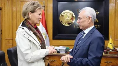 رئيس جامعة المنيا يستقبل رئيسة بعثة الاتحاد الأوروبي لدى مصر
