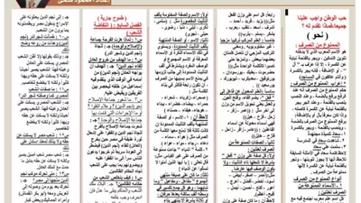مراجعة في اللغة العربية للصف الثالث الإعدادي 2026