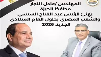 محافظ الجيزة يهنئ الرئيس السيسي بحلول العام الميلادي الجديد