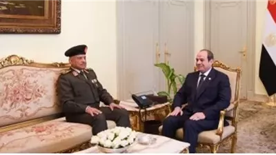 الرئيس السيسي يستقبل الفريق أول عبد المجيد صقر