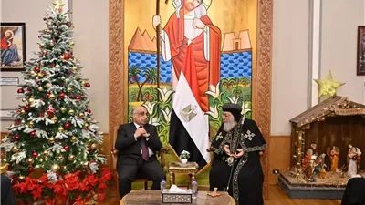 وزير العدل يزور الكاتدرائية المرقسية للتهنئة بعيد الميلاد المجيد