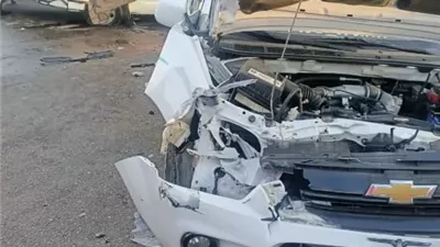 إصابة 5 أشخاص في تصادم سيارة نقل وميكروباص بطريق بنها_ شبرا الحر
