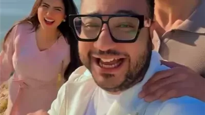 محمد سيد بشير برفقة مي عمر وأحمد مجدي أمام النهر من أجل الست موناليزا