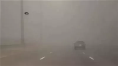 غلق الطريق الإقليمى فى المنوفية بسبب الشبورة المائية