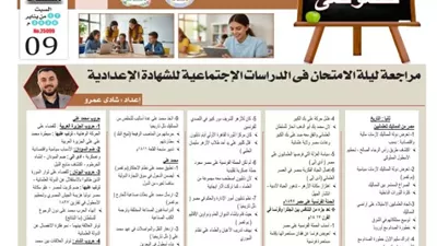 مراجعة ليلة الامتحان في الدراسات للشهادة الإعدادية 2026