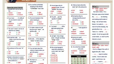 أبرز أسئلة الاختياري في اللغة الإنجليزية للشهادة الإعدادية 2026