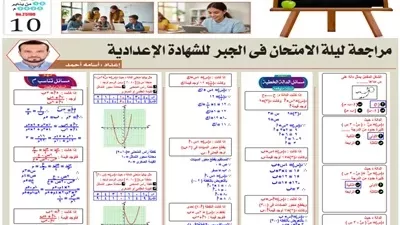 مراجعة هامة في ليلة الامتحان في الجبر للشهادة الإعدادية 2026