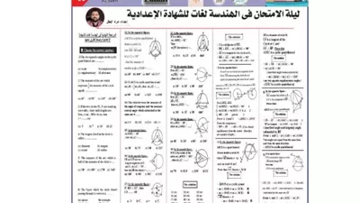 لطلاب لغات.. أبسط الطرق لحل مسائل الهندسة للشهادة الإعدادية 2026