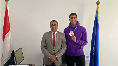 طالب بجامعة القناة يحصد برونزية الدوري العالمي للكاراتيه بجورجيا