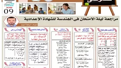 مراجعة ليلة الامتحان في الهندسة لطلاب الإعدادية 2026 الترم الأول